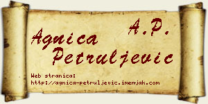 Agnica Petruljević vizit kartica